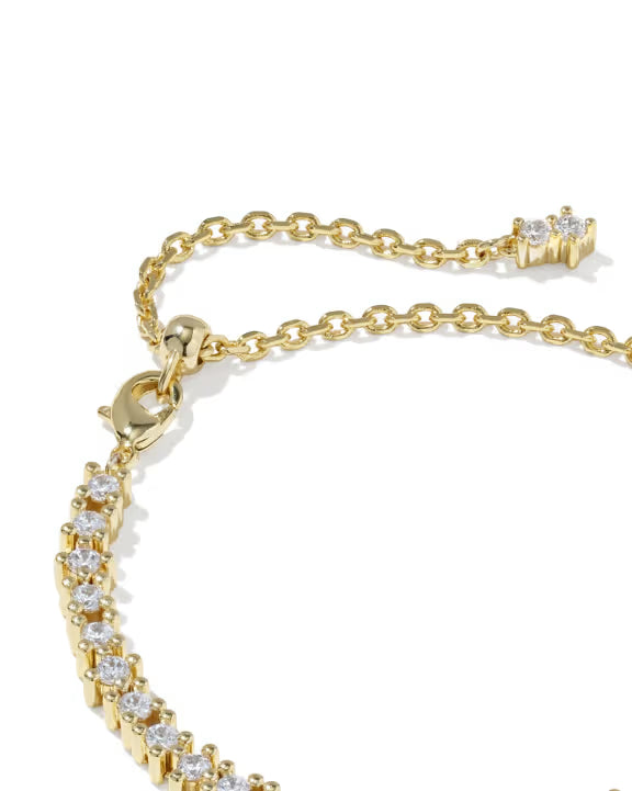 KENDRA SCOTT FATE TENNIS BRACELET GOLD WHITE CZ
