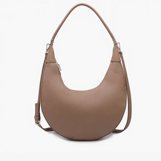Jen & Co. Alex Crescent Crossbody w/ Convertible Straps-Taupe