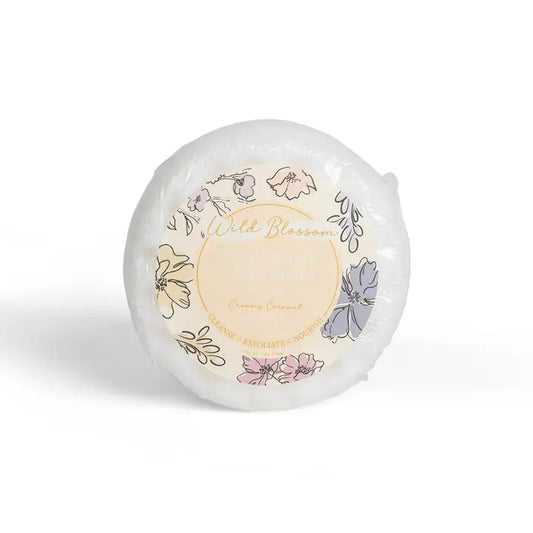 Cait + Co Wild Blossom Soap Infused Body Buffer-Creamy Coconut