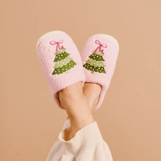 The Darling Effect Fuzzy Twinkling Trees Slippers