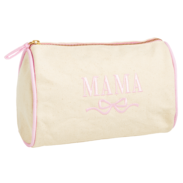 MUD PIE PINK MAMA EMBROIDERED CANVAS CASE