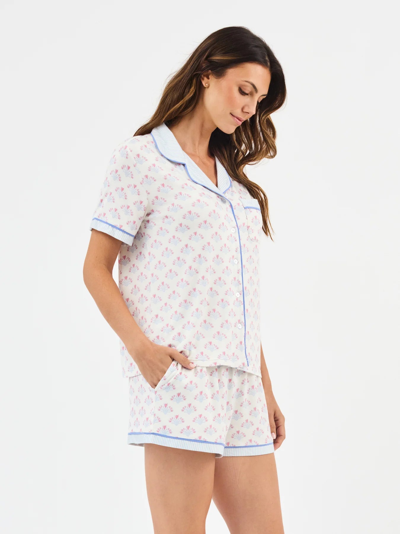 Mary Square Women's Charlotte Shorts Set | Belle Blooms White