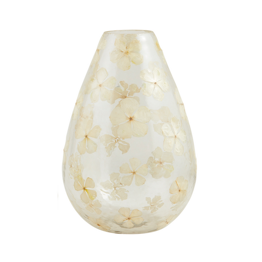 MUD PIE LARGE PRESSED FLOWER VASE
