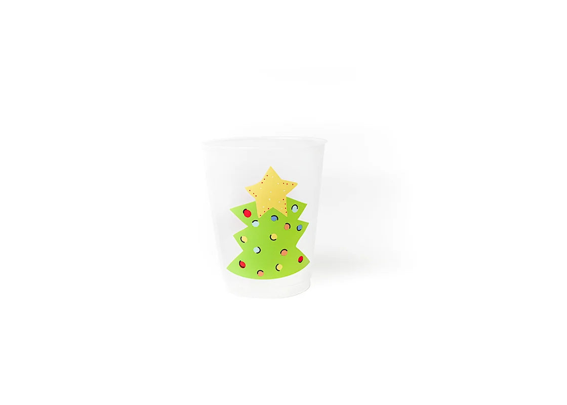 HAPPY EVERYTHING! TREE FROSTED CUPS SET OF 10