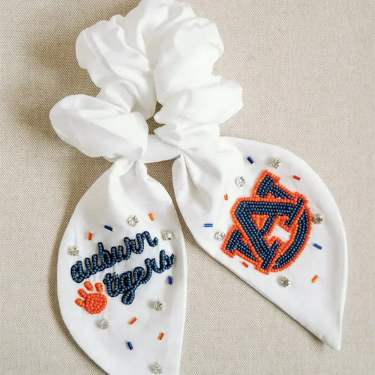 Auburn University Beaded Scrunchie