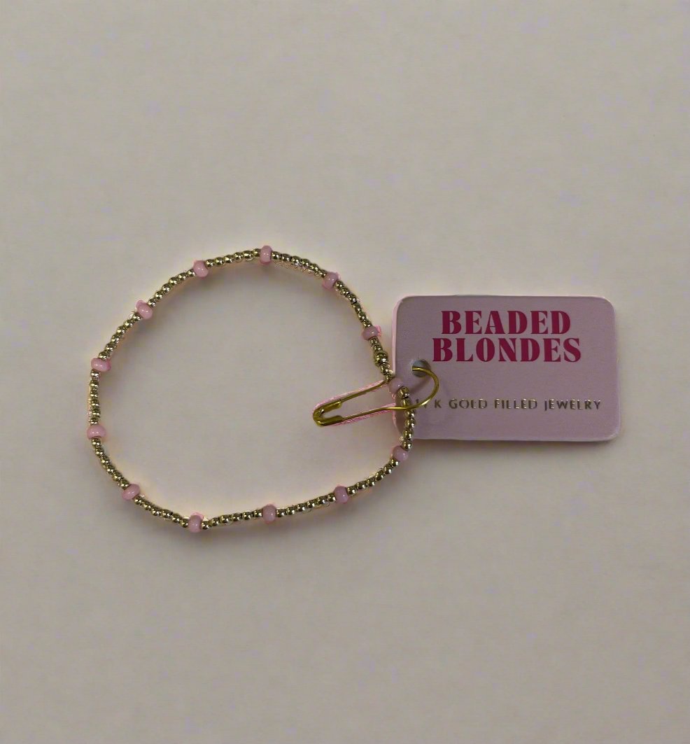 Beaded Blondes Dainty Light Pink Poppi Bracelet