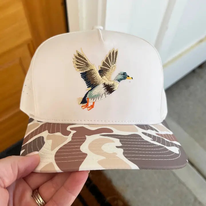 Happy By Rachel Duck - Outdoor Embroidered Camo Hat