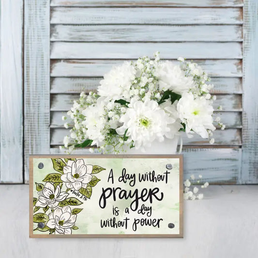 Baxter & Me Power in Prayer Driftwood Happy Block