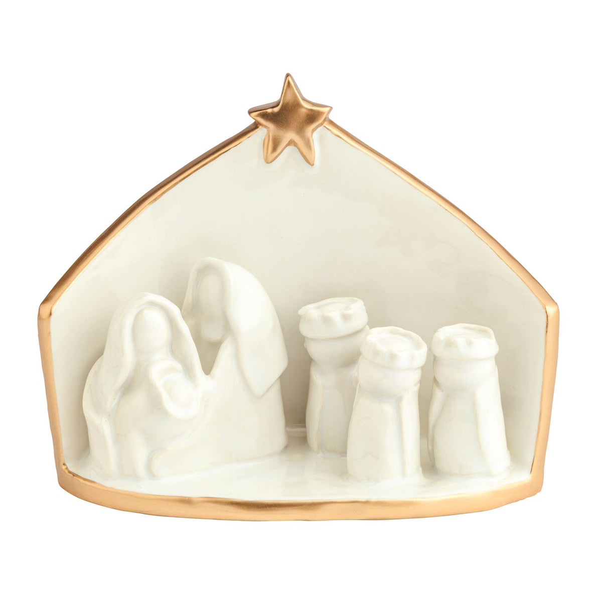 MUD PIE GOLD EDGE NATIVITY SCENE