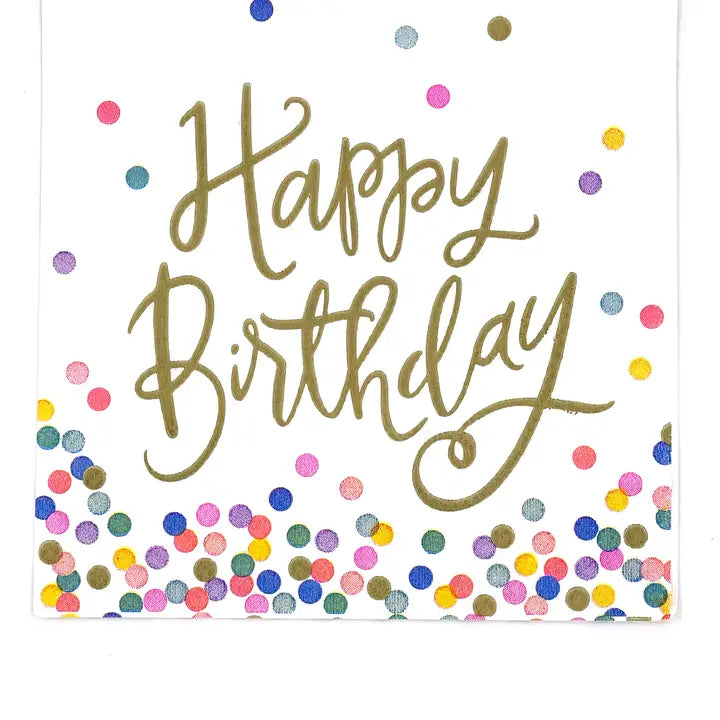 Soiree-Sisters Birthday Cocktail Napkins | Happy Birthday (Script) - 20ct