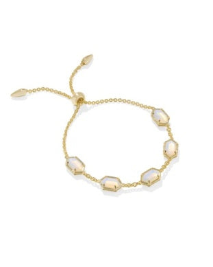KENDRA SCOTT HALLIE DELICATE CHAIN BRACELET GOLD OPALITE ILLUSION