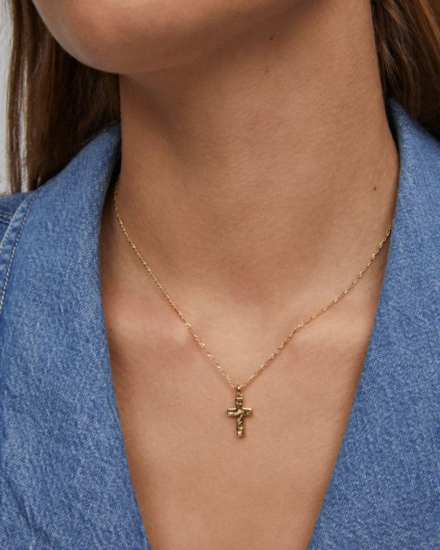 Kendra Scott Cross Pendant Necklace in Gold