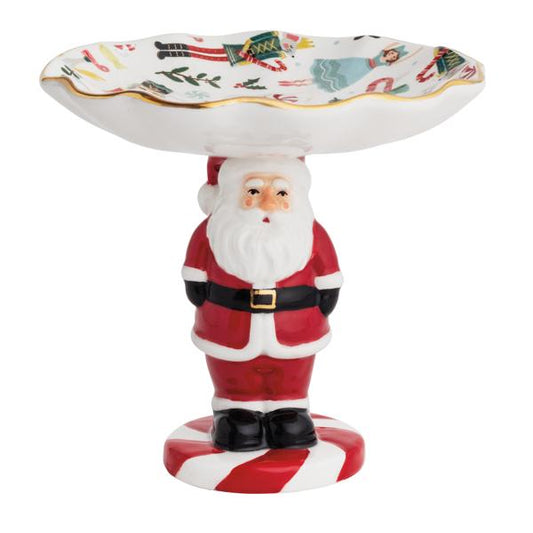 MUD PIE SANTA PEDESTAL CANDY DISH