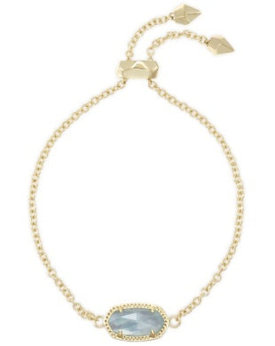KENDRA SCOTT ELAINA DELICATE CHAIN BRACELET GOLD LIGHT BLUE ILLUSION