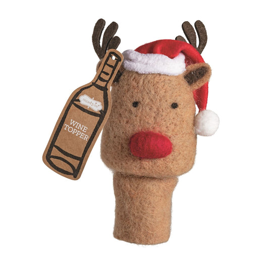 MUD PIE REINDEER WINE TOPPER