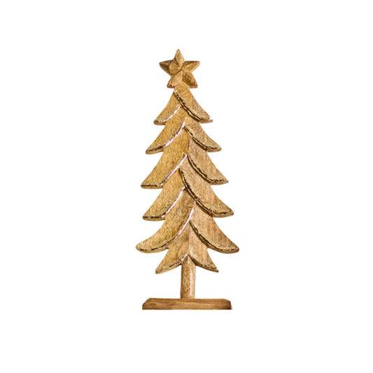 Mary Square Figurine Trimmed Gold Tree Large