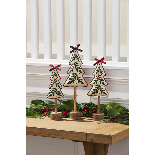 MUD PIE MEDIUM EMBROIDERED TREE DECOR