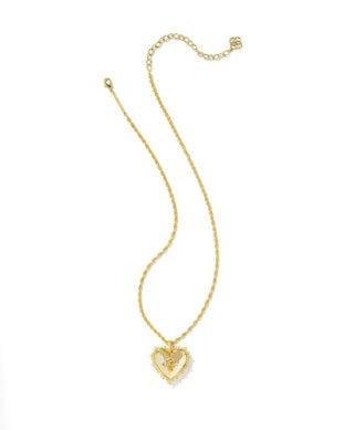 KENDRA SCOTT MALLORY ROSE LOCKET SHORT PENDANT NECKLACE GOLD