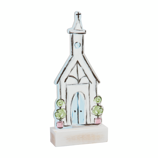 MUD PIE ACRYLIC LIGHT-UP CHURCH