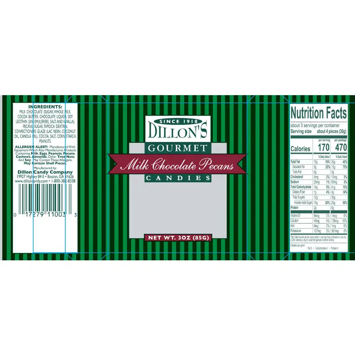 Dillon's Gourmet Milk Chocolate Pecans, 3 oz Snack Tray