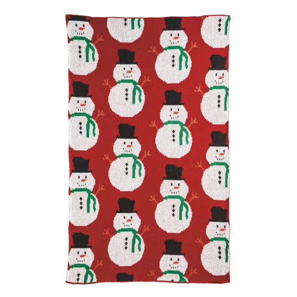MUD PIE SNOWMAN KNIT TOWEL