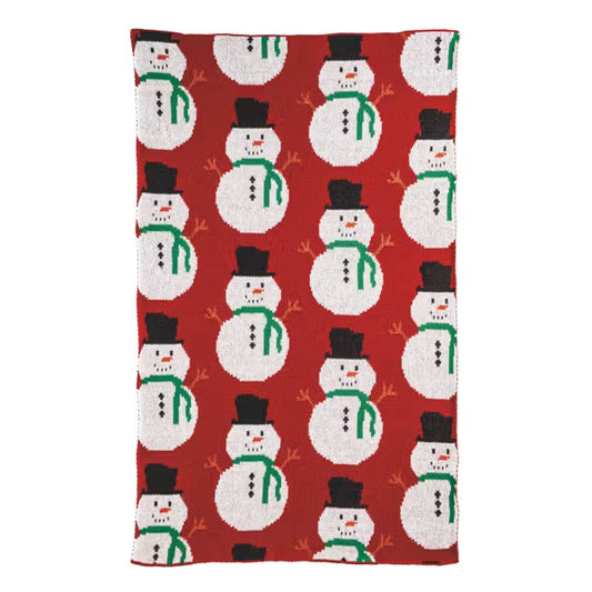 MUD PIE SNOWMAN KNIT TOWEL