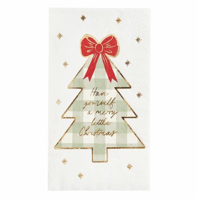 Santa Barbara Design Studio 4.5" x 8" "Have Yourself A Merry Little Christmas" Christmas Tree Guest Towels