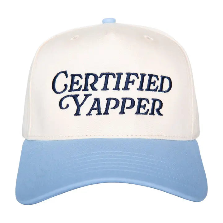 Katydid Certified Yapper Two-Toned Vintage Hat-Light Blue and Tan
