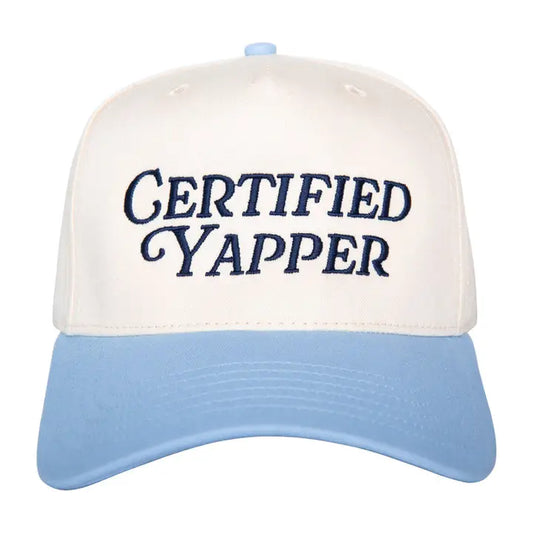 Katydid Certified Yapper Two-Toned Vintage Hat-Light Blue and Tan