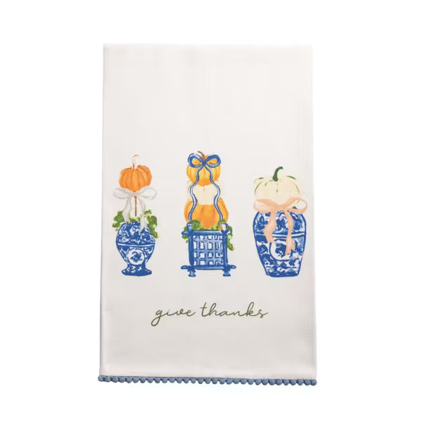 MUD PIE GIVE THANKS TOPIARY TOWEL