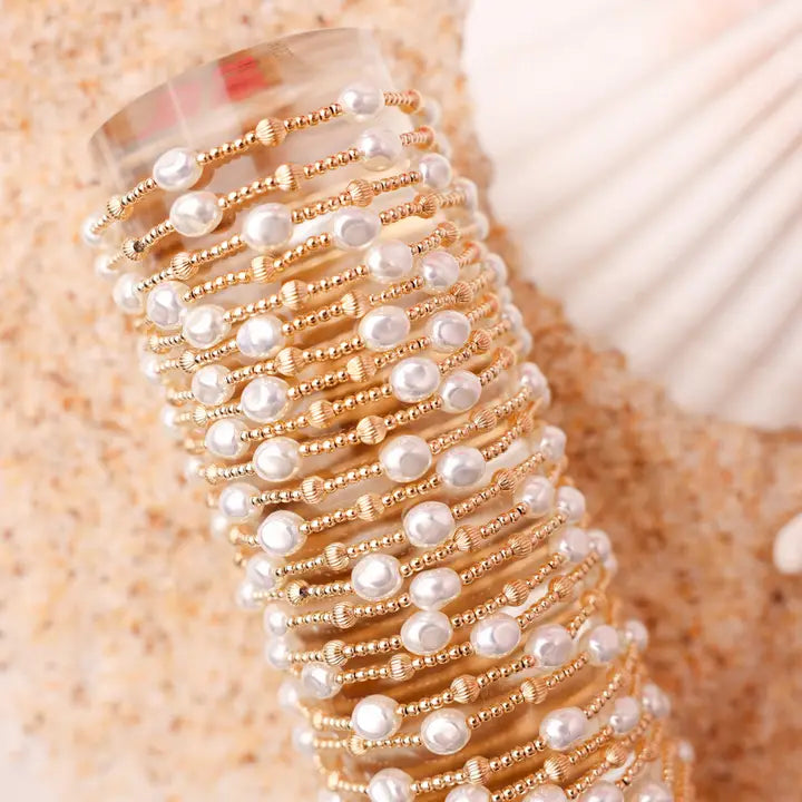 Beaded Blondes Maggie Fluted Bracelet in Gold