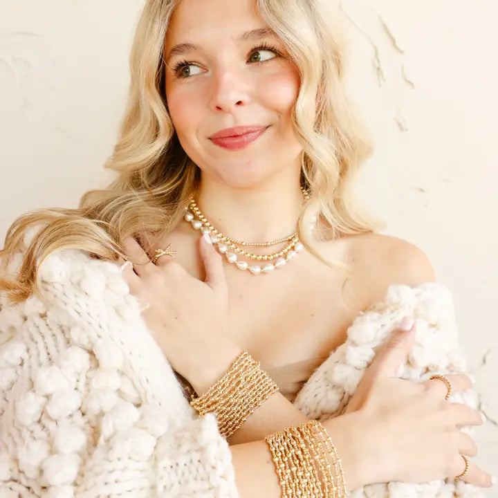 Beaded Blondes Palmer Bracelet in Gold