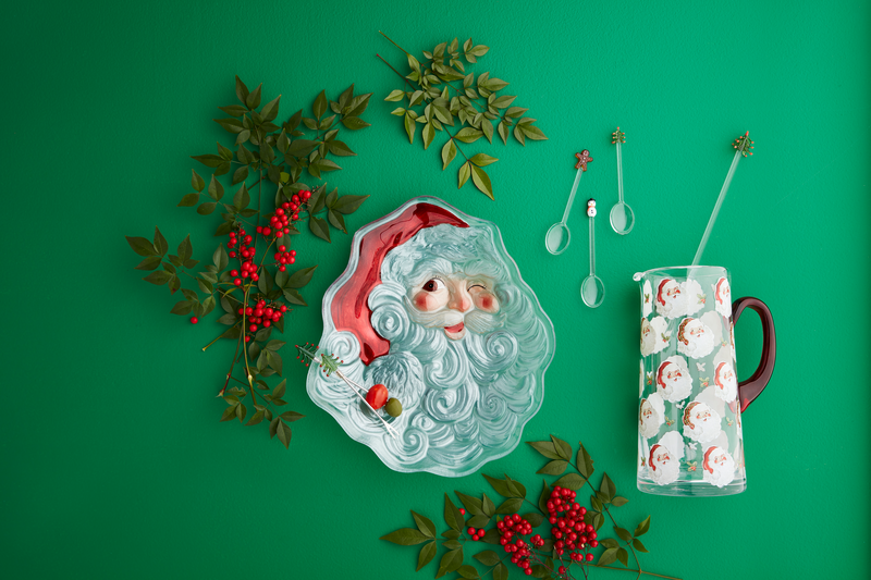 MUD PIE SANTA PLATE & PICK SET