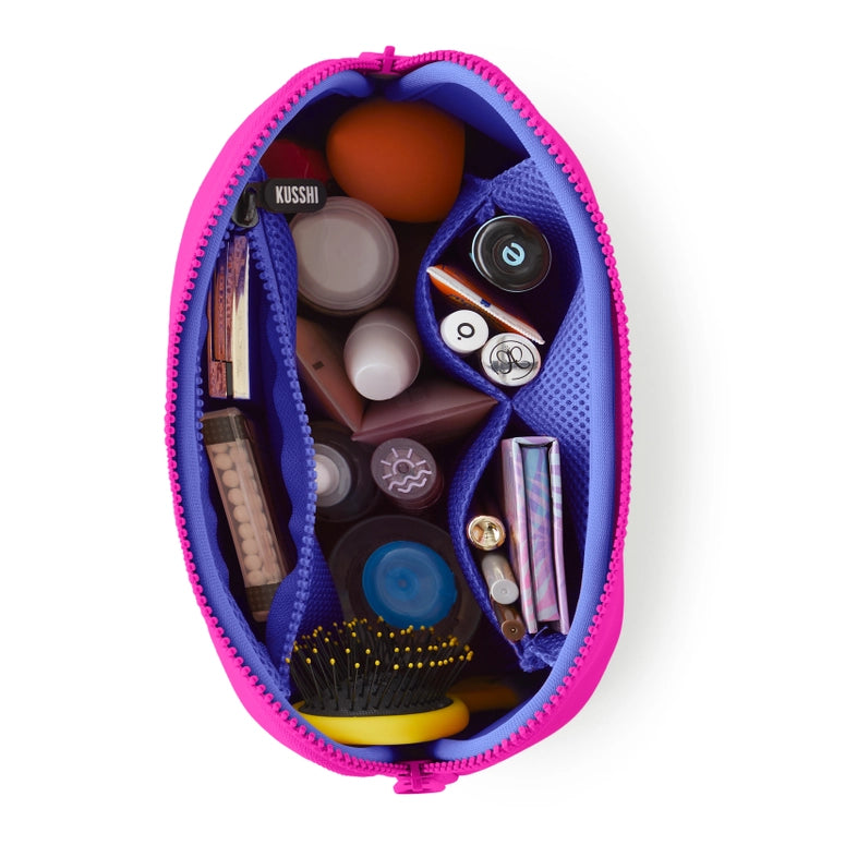 Kusshi Neoprene Makeup Bag-Pink/Indigo