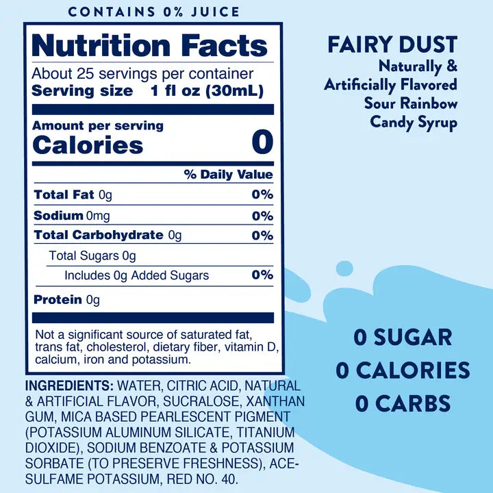 Jordan's Skinny Mixes Sugar Free Sour Fairy Dust Syrup