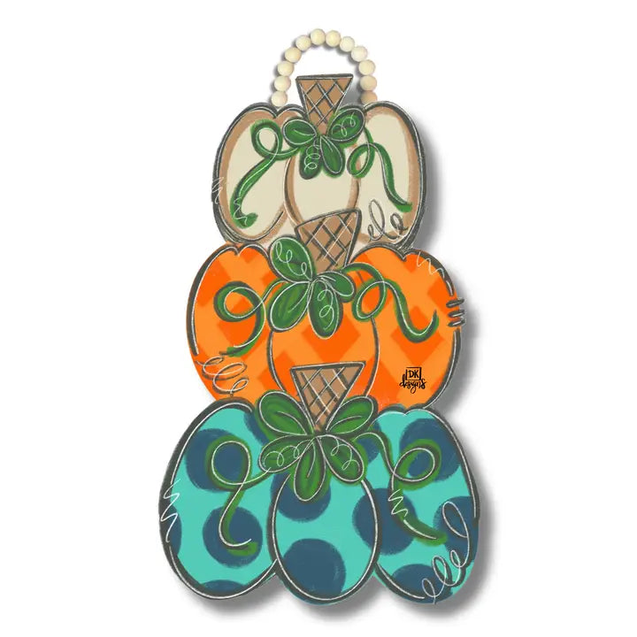 DK Designs Blue Pumpkin Stack Door Hanger