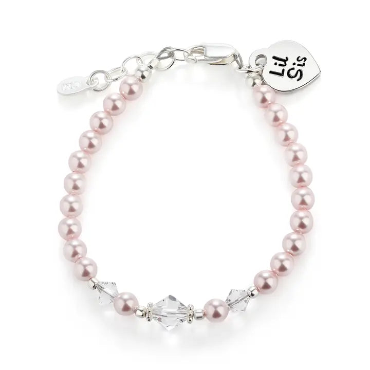 Cherished Moments Sterling Silver Little Sister Bracelet with Heart Baby Gift