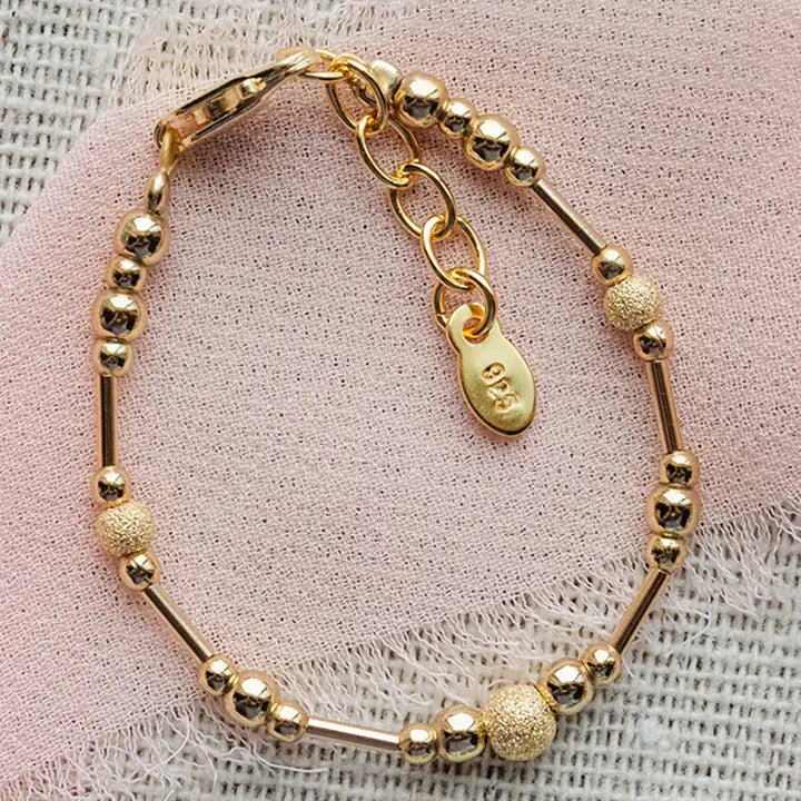 Cherished Moments Little Girls 14K Gold-Plated Bracelet with Stardust Beads
