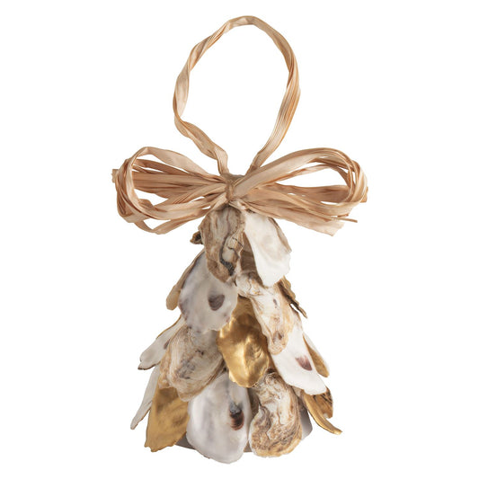 MUD PIE GOLD OYSTER TREE LIGHT-UP ORNAMENT