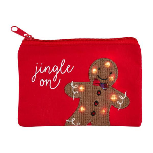 MUD PIE GINGERBREAD MAN LIGHT-UP POUCH