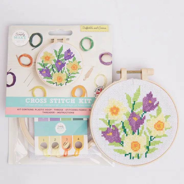 Simply Make Cross Stitch Craft Kit Daffodils & Crocus Design