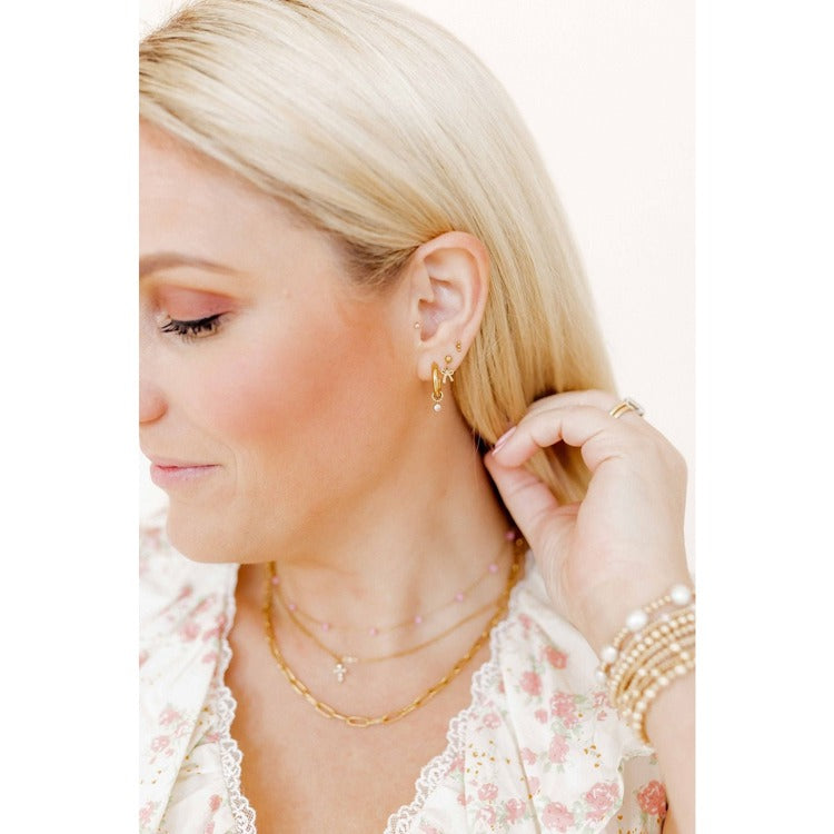 LINNY CO Screwback Stud Earrings - Micro Tally Gold