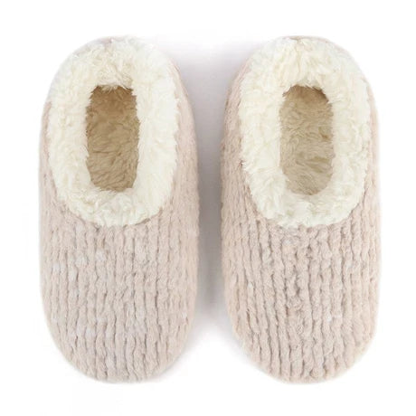 Snoozies! Womens Teddy Bear Faux Fur Slipper With Memory Foam Sole Oatmeal