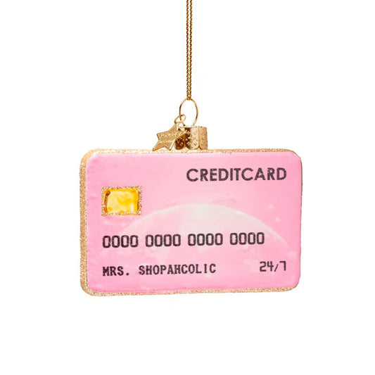 VONDELS Ornament glass pink opal credit card H2.75"