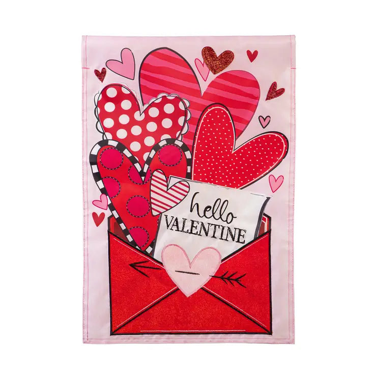 Evergreen Enterprises Sending Love Valentine's Day Applique Garden Flag