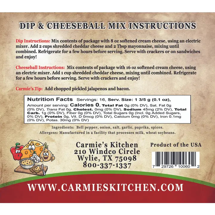 Carmie's Kitchen Pimento Cheese Dip & Cheeseball Mix