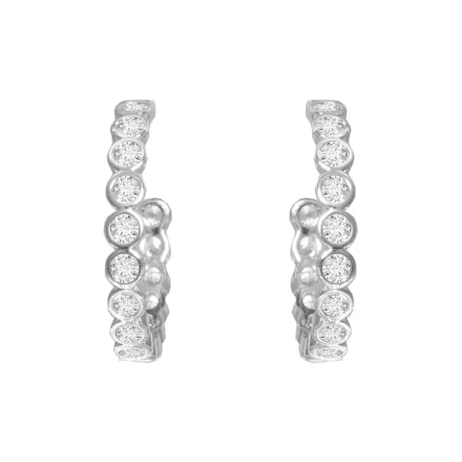 Amanda Blu Bezel Set Cz Hoop Earrings