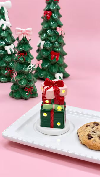MUD PIE MEDIUM BOW CHRISTMAS TREE SITTER