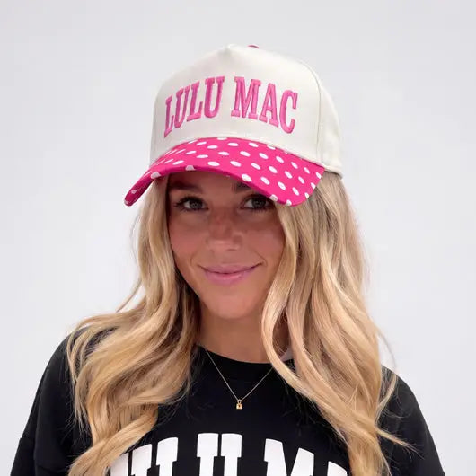 Lulu Mac- Hot Pink/White Dot Cap