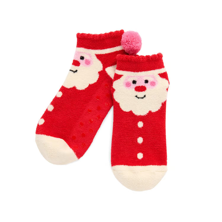SHIRALEAH SANTA HOME SOCKS,RED